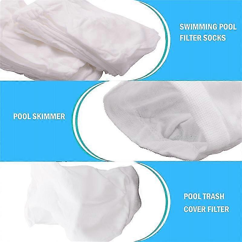 , 20-pack Pool Filter Basket Saver Socks, Reusable Ultra-fine Mesh Sock Filter Pool Debris Catcher