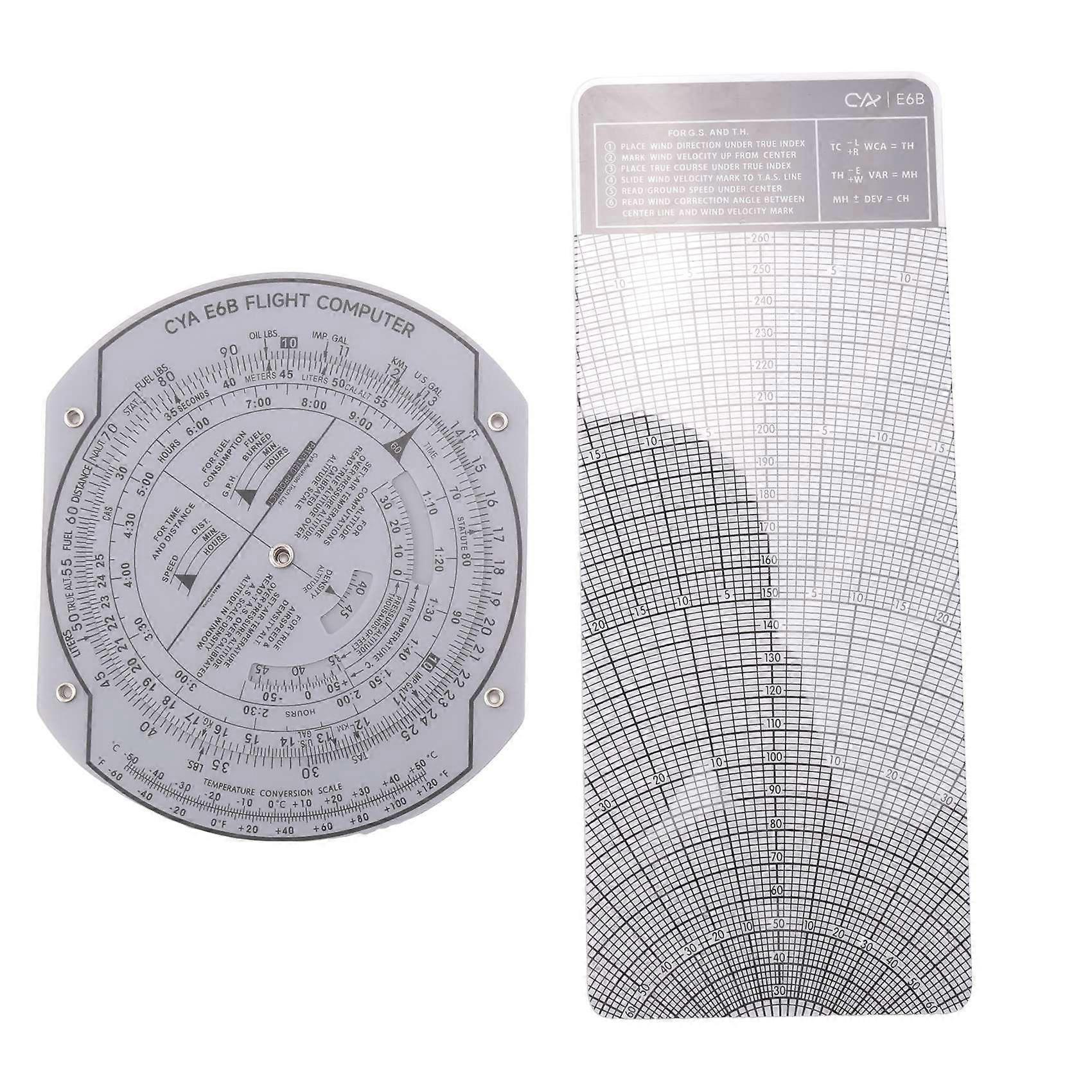 E6B Plastic Flight Computer, Patented Aviation Pilot Flight Computer Calculator Standard Flight Tra
