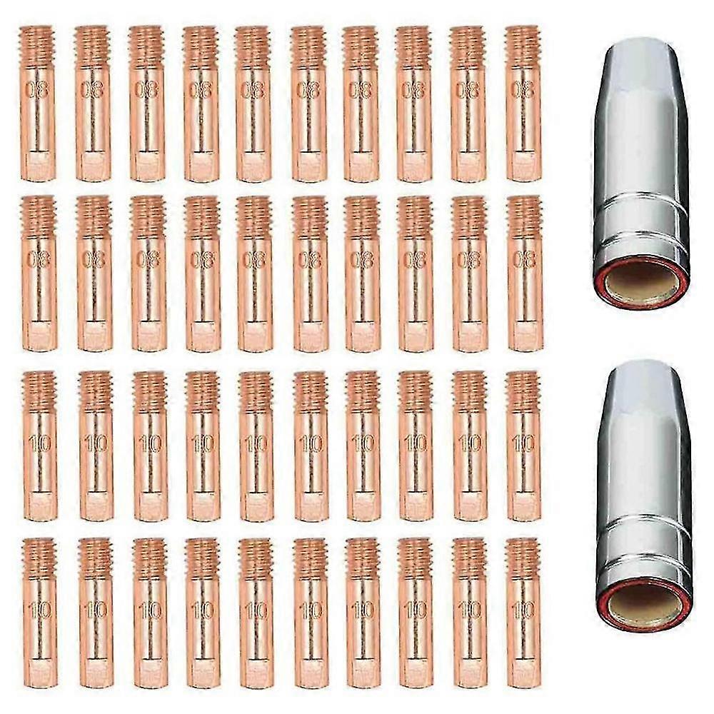 42 PCS MIG Welding MB15 15AK Tip 0.8/1.0mm Welding Torch Consumables Welding Tools Accessory 0.6 Gas Nozzle