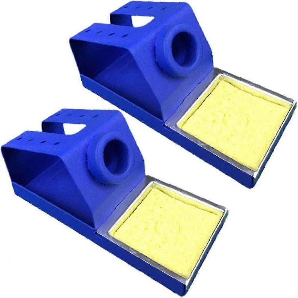 Yaju Soldering Holder Premium Soldering Iron Station Base With Thickened Sponge Metcal Iron Bracket For Soldering(blue)(2pcs)