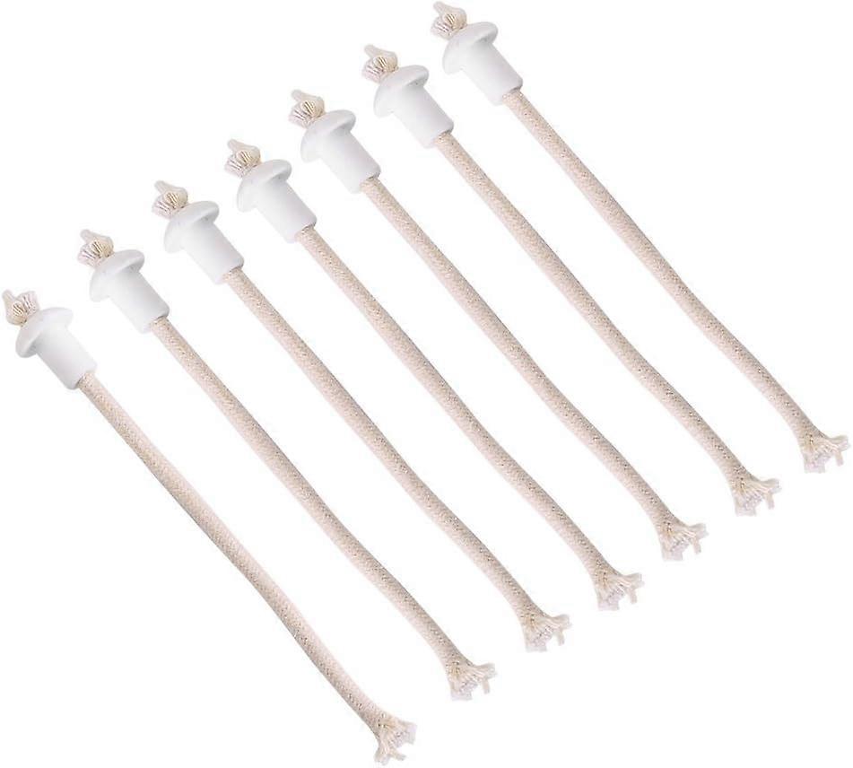Oil Lamp Wicks,Wine Bottle Oil Lamp Kit 7Pcs Ceramic Holders Torch Wick Fiber Glass Kerosene Wick Tiki Torch Wicks