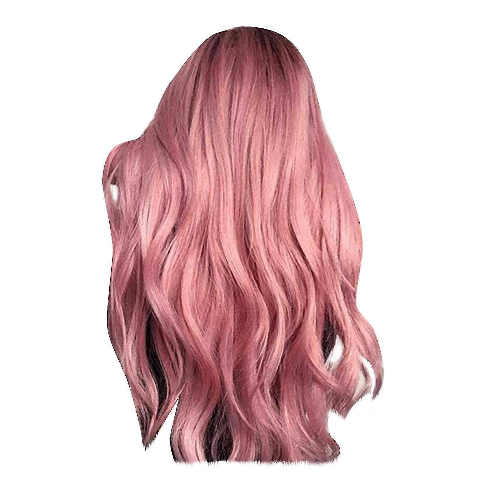 Women's Pink Micro Curl Headgear Wavy Curl Wig Can Be Straightened And Bent