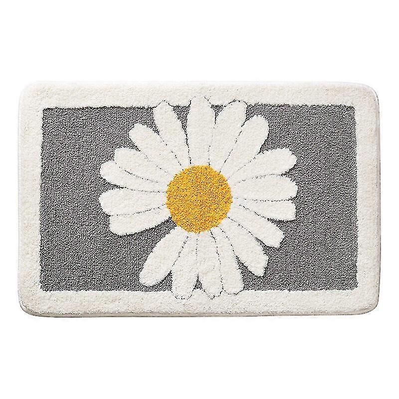 バスマットデイジームーン厚めバスルーム滑り止めマットグレーギフト