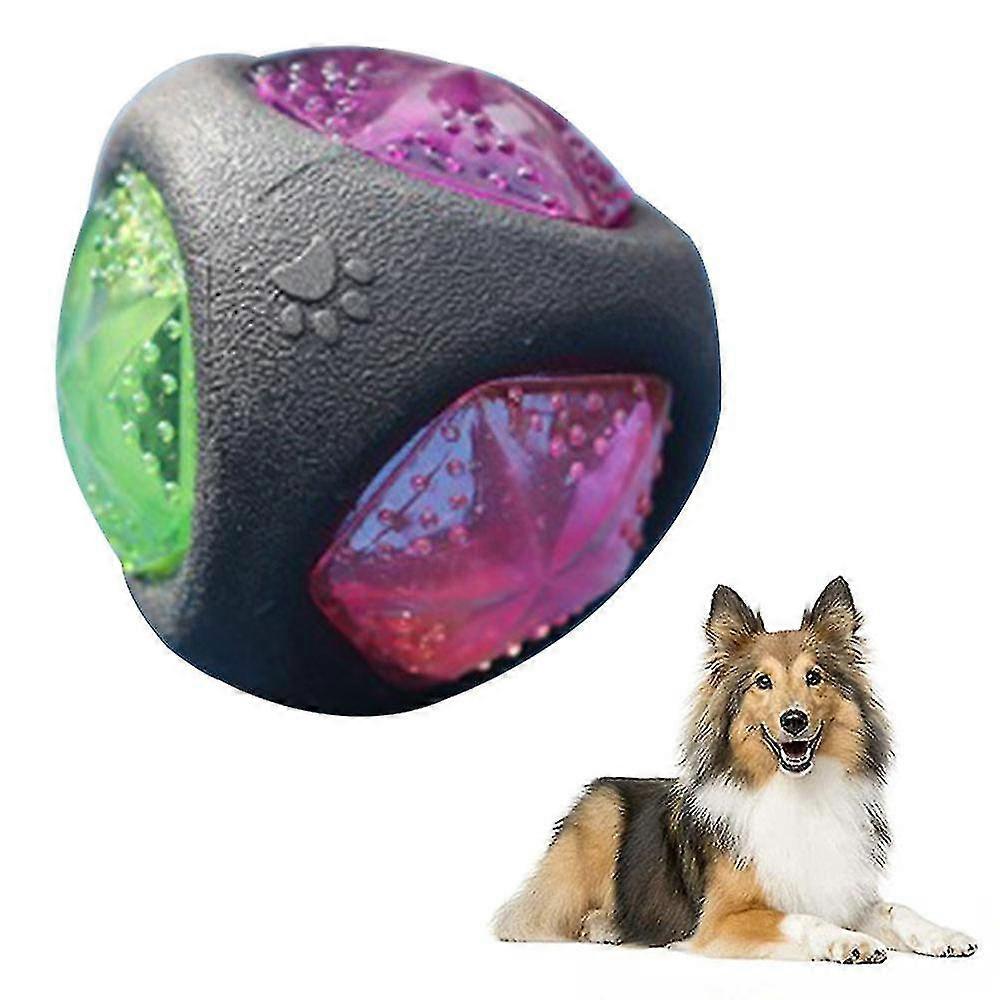 Dog Toy Ball With Led Light And Squeaker, Dog Balls, Toy For Dogs, Play Ball For Dogs, Glow In Changing Colours, Made Of Thermoplastic Rubber