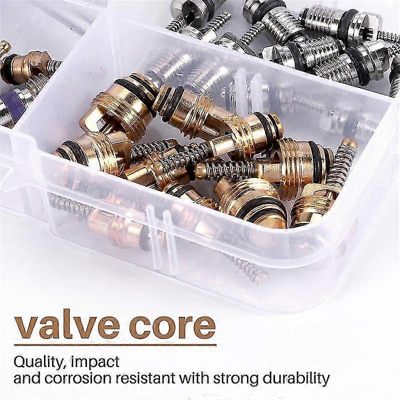 40pcs Air Conditioning A/c Valve Core R12 R134a Valve Stem Cores Remover Tool For Car, Auto Air Conditioning Tool