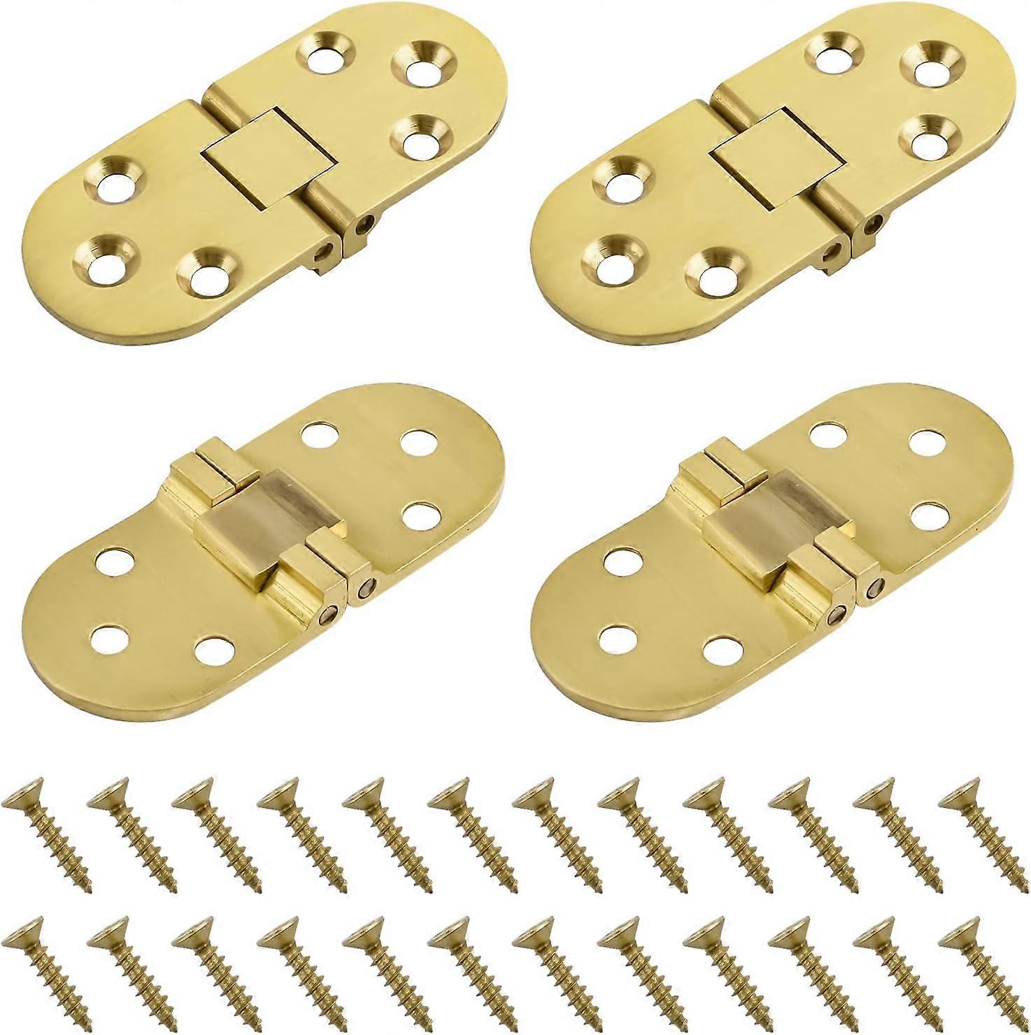 4 PCS Table Hinge, Flip Solid Brass Hinge, for Drawer, Table, Desk, Sewing Machine