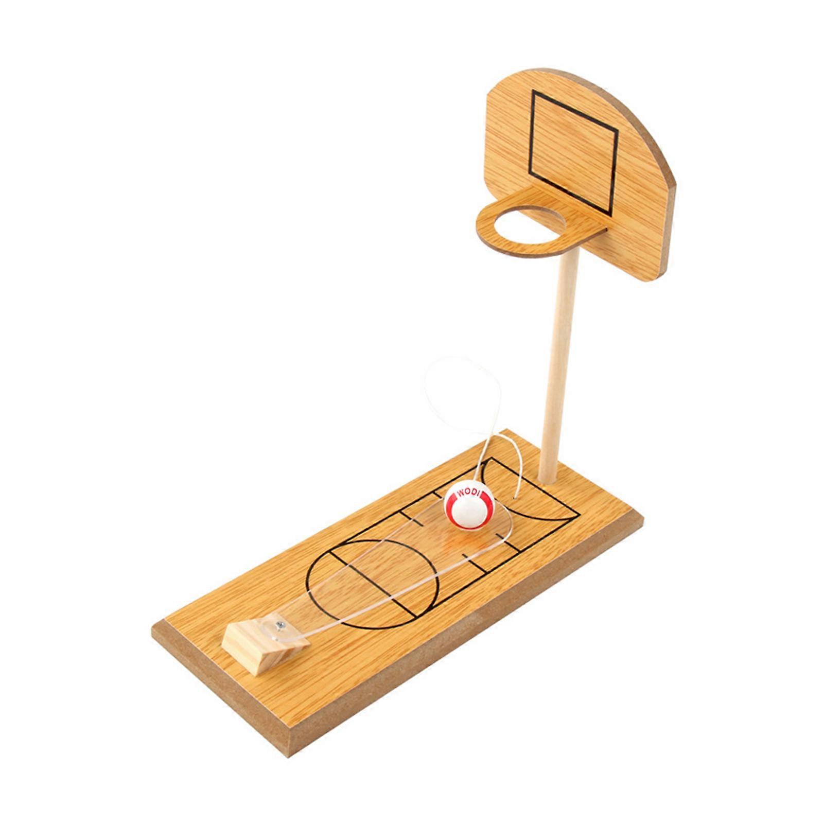 Wooden Finger Basketball Game Toy Tabletop Wooden Board Tiny Basketball Game Exercise Visual Skills Hand-Eye Coordination Stress Relief Desktop Toy fo
