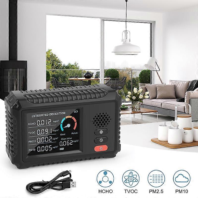 Tester de dioxid de carbon CO2 Monitor detector de gaz PM2.5 PM10 TVOC HCHO detectare formaldehidă