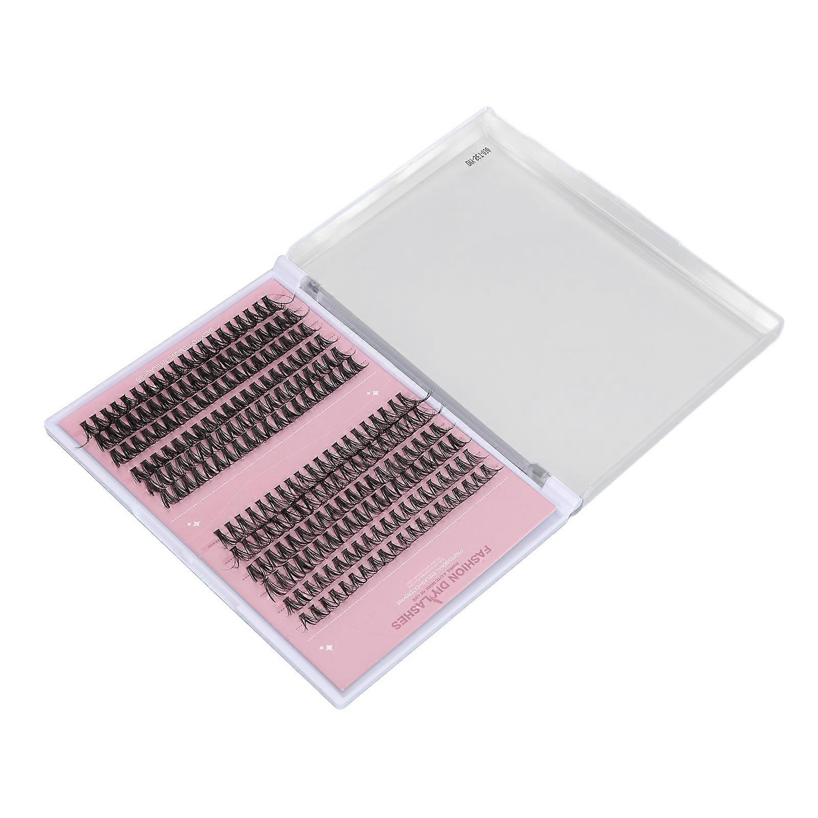 240pcs DIY Lash Extension Kit 1016mm D Curl Lash Clusters Kit with Lash Bond and Lash Tweezers for Beginner Pink