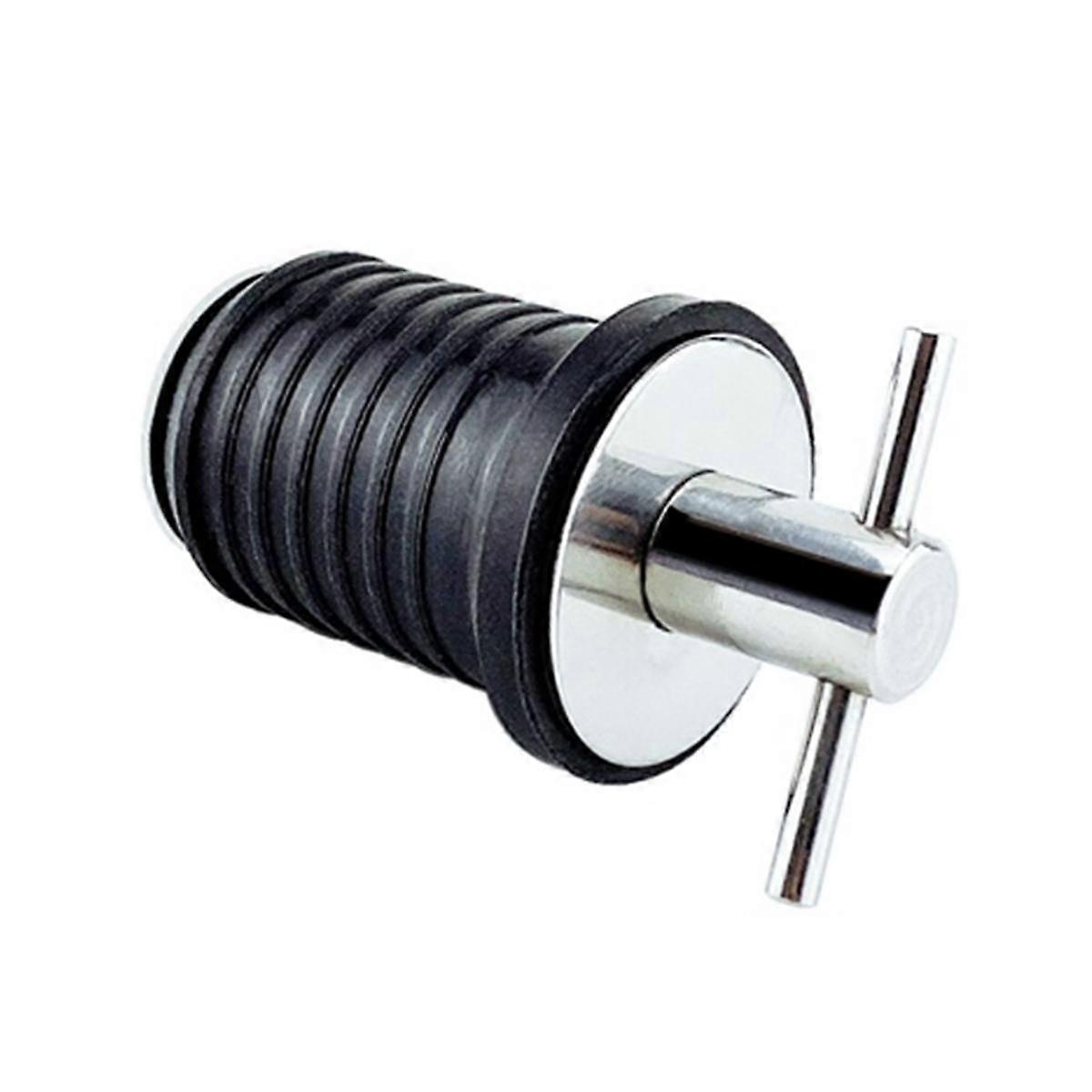 T-Handle Drain Plug Twist Marine Drain Plug Rubber Plug with Brass Handle Marine Fittings, 34X28mm