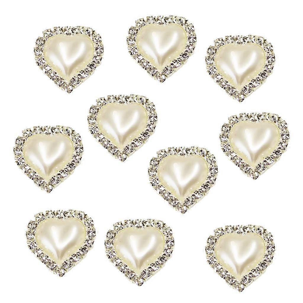 10pcs Flatback Pearl Embellishments Buttons for Scrapbooking White