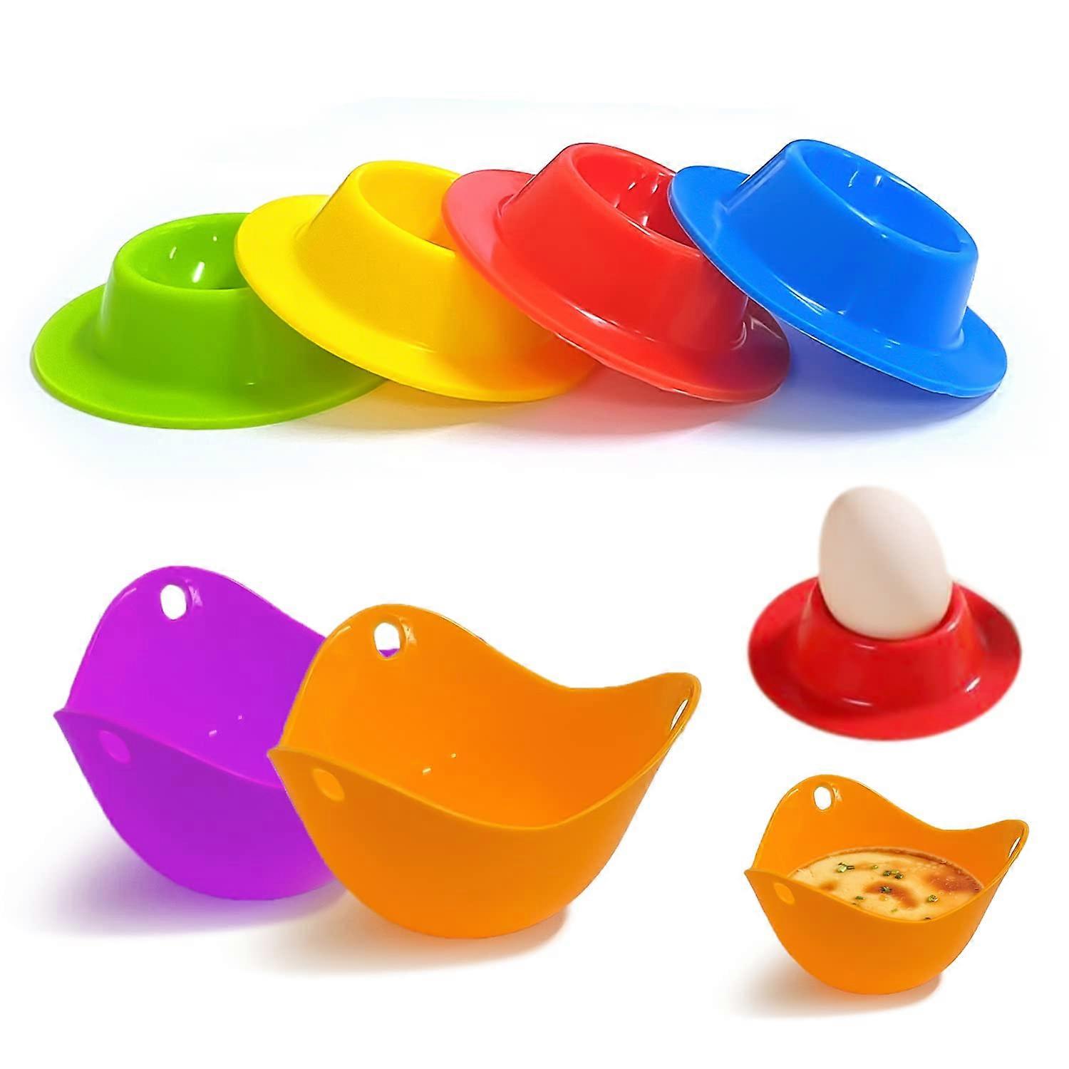 6 Piece Silicone Egg Cup Silicone Egg Boiler, Stack and Store Egg Cups, Egg Cup Holder, Egg Cup Tray, Boiled Egg Cup
