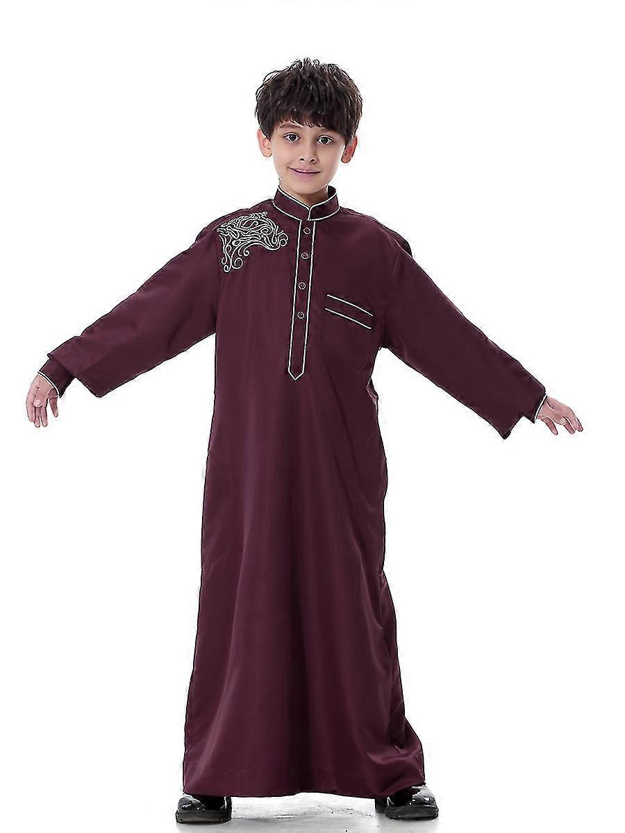 EVAGO Erkek Arap Giysileri Çocuk İslami Giyim Erkekler Jalabiya Stand Yaka Kaftan Abaya Camisa Arabe Hombre Tesettür Elbise Arabisch Çocuk