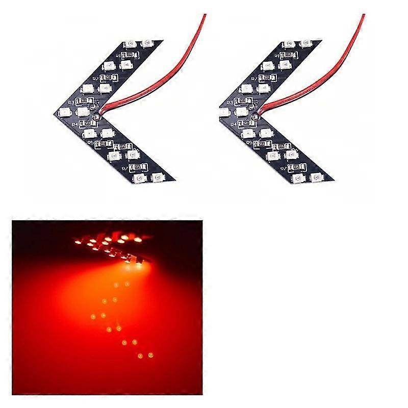 Car Rearview Mirror Led Flashing Light Dynamic Arrow Panels Indicator 14smd 2pcs