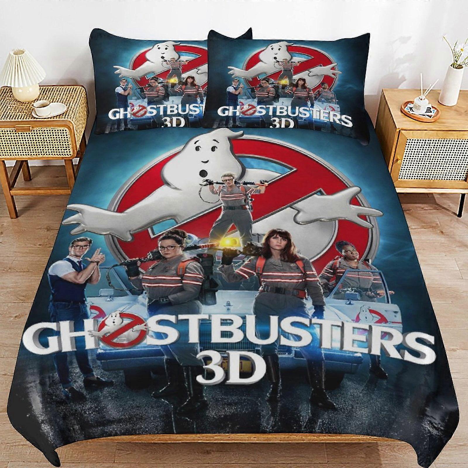 komplet pościeli CA282 Poszwa na kołdrę Ghostbusters Poszwa na pościel z mikrofibry Drukowane w 3D lekkie 3-częściowe zestawy kołder, 1 poszewka na kołdrę i 2 poduszki DP282