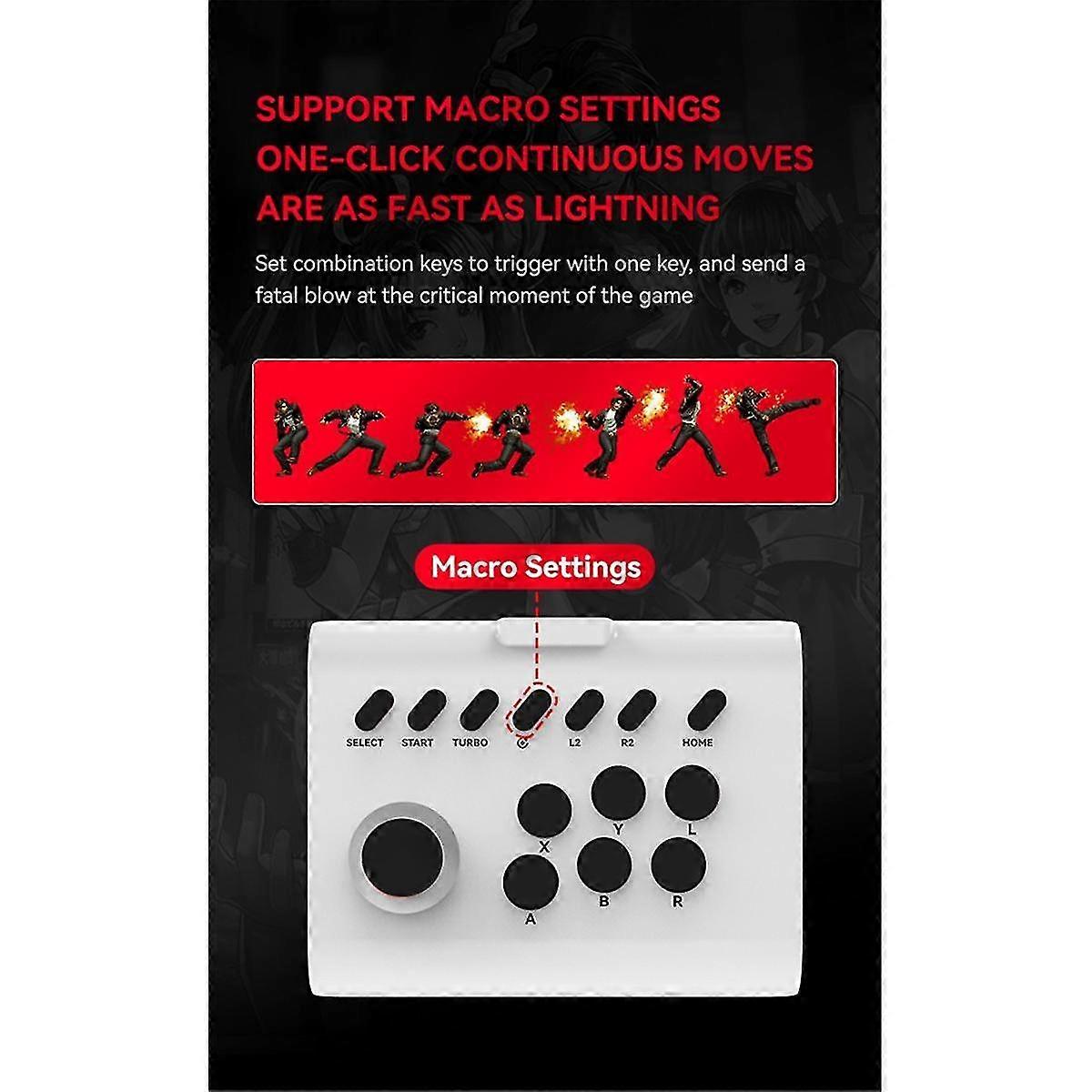 Wireless Joystick Controller Arcade Fighting Game Fight Stick Gaming Joystick For Ps3///switch/pc/android Black