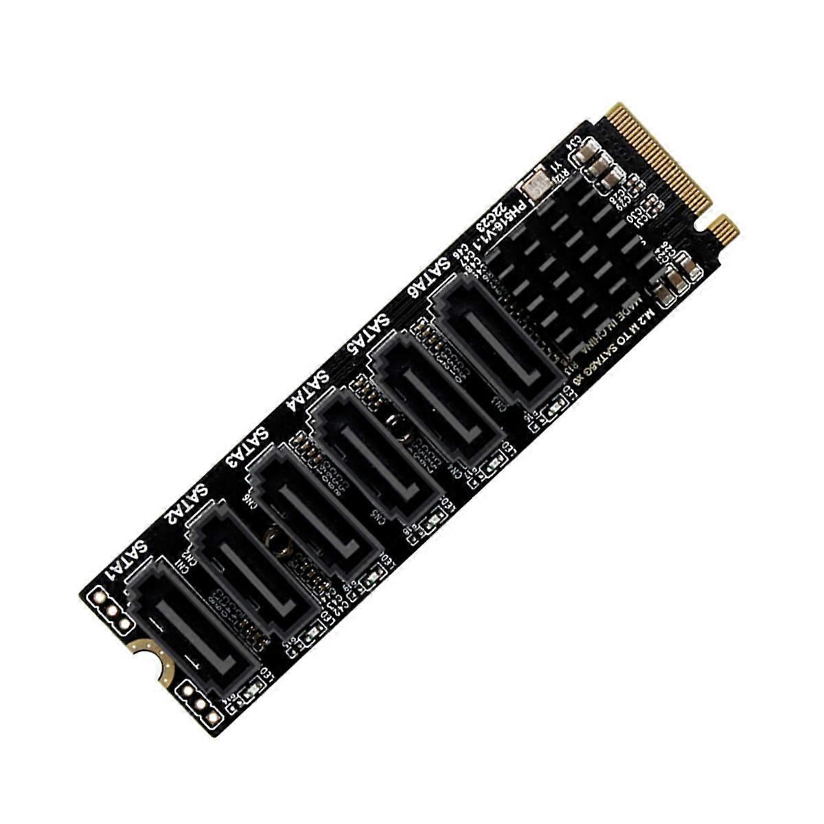 M.2 NVME PCI-E PCIE X4 X8 X16 to 6 Port 3.0 SATA Adapter Card Riser ASM1166 Chassis Server PC Compu