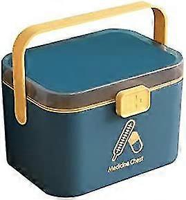 Locking Pill Box Double First Aid Medication Storage First Aid Box Organiser Large Space