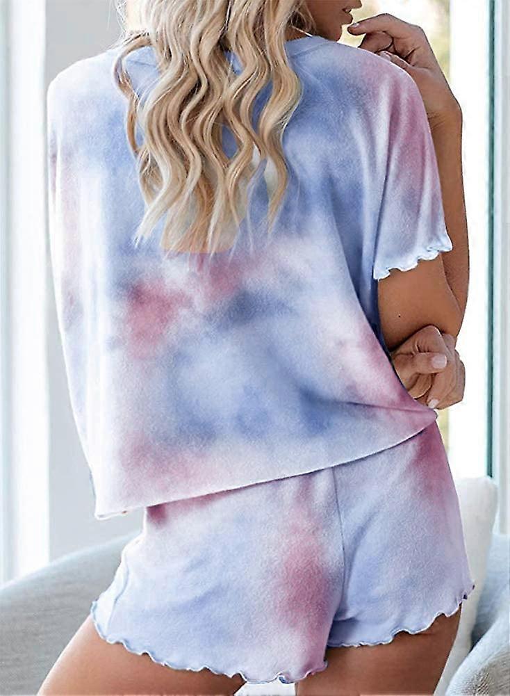 Dame Lounge Sett Kortermet Topper og Shorts 2-delt Pyjamassett