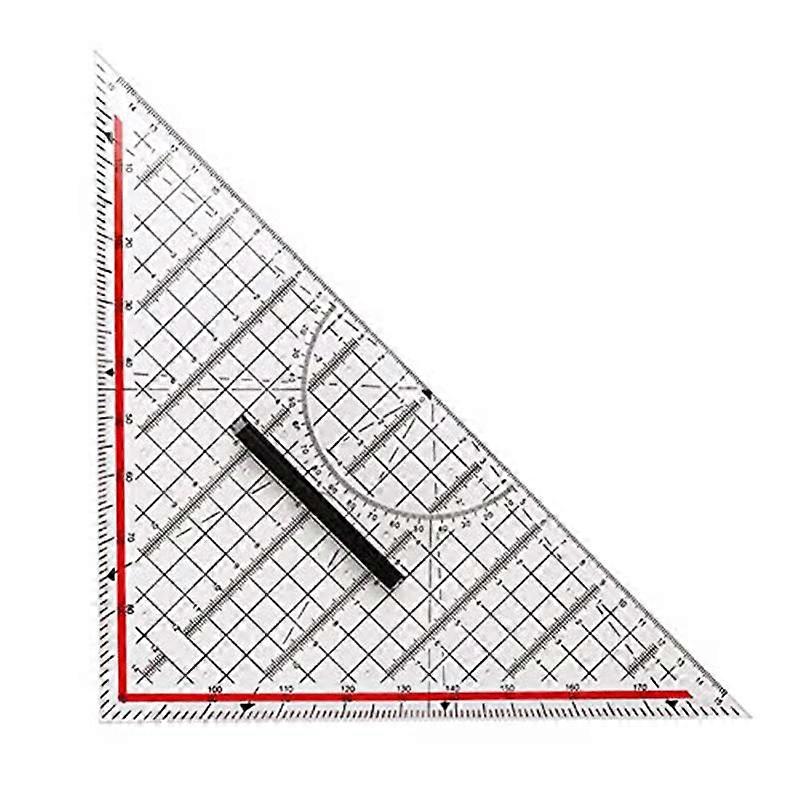 30CM Drawing Triangle Ruler Multi-Function Drawing Design Ruler with Handle Protractor Measurement Ruler