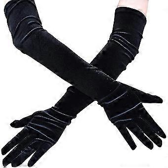 Guantes largos de terciopelo negro 21 "Guantes de noche Longitud del codo 1920sguantes de fiesta de boda Hallowee Gift