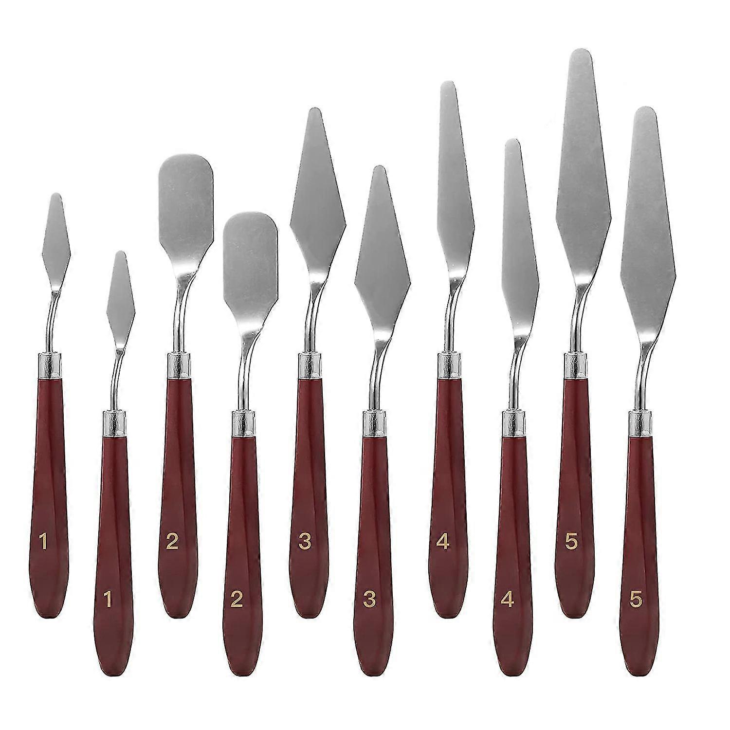 סכין לוח 10pcs, סט סכיני ציור נירוסטה, סכין מגש מגרד גמיש, ציור שמן