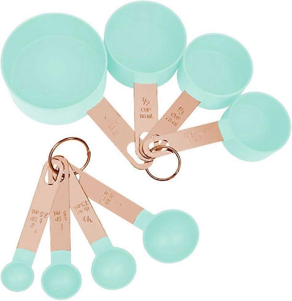 Set of 8 Stainless Steel Measuring Cups and Spoons - Complete Dosing Spoons, Stackable and BPA-Free, Ideal for Measuring Liquid and Solid Ingredients