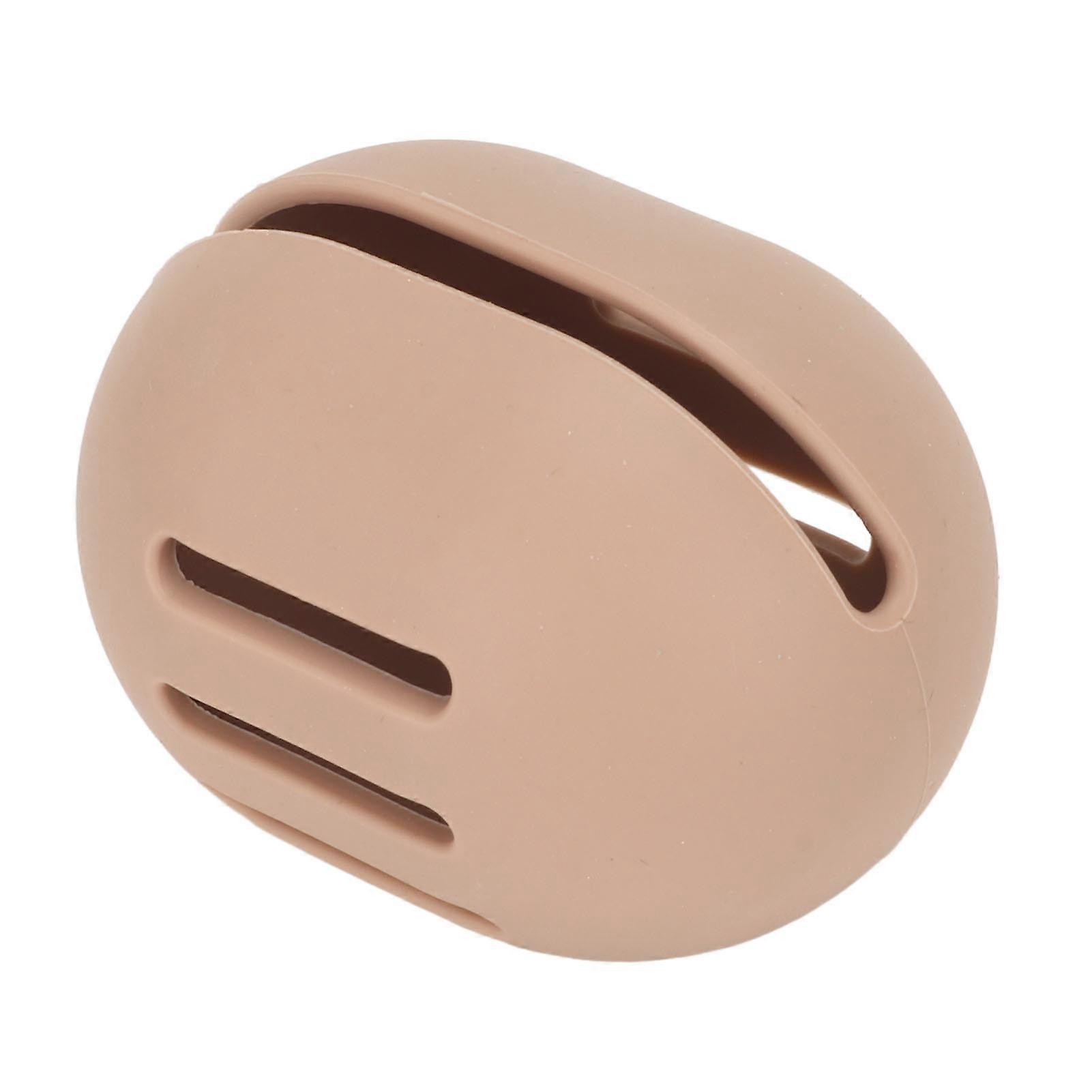 Makeup Sponge Holder Box Soft Silicone Double Sided Breathable Storage Khaki