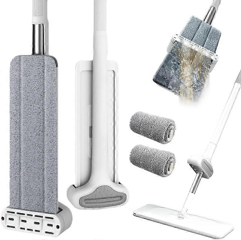 Lazy Person's Self-Washing Self Wringing Flat Mop with Microfiber Tool
