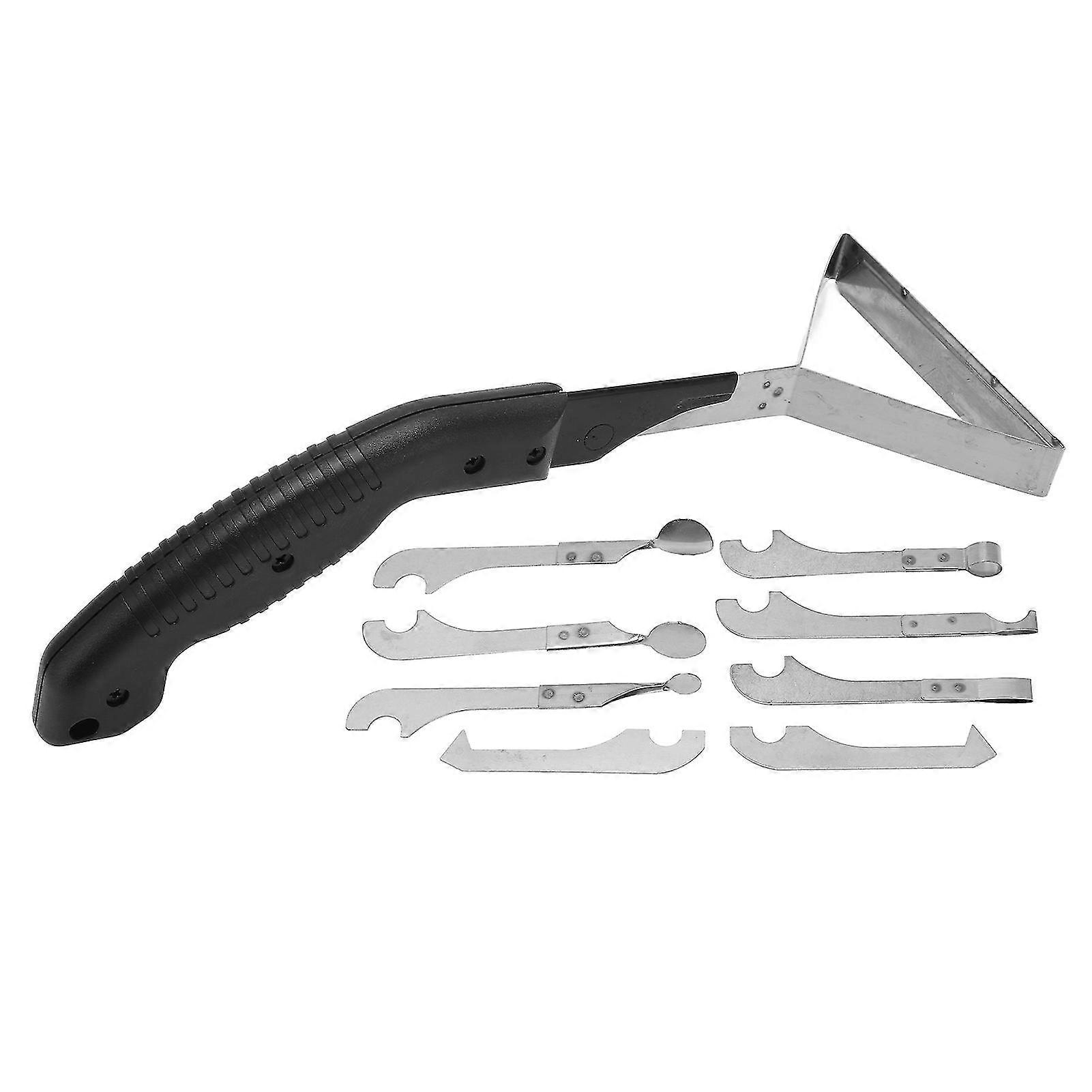 Grout Removal Tool 10PCS Metal Blade with Black Plastic Anti-Slip Handle for Caulking Residue