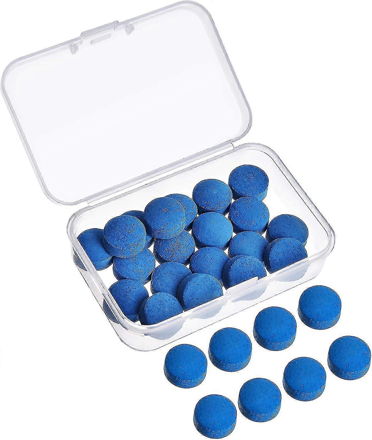 30 Pieces Billiard Pool Cue Tips Cue Pool Stick Replacement Tips With Storage Box For Billiard Pool Cues Supplies, 13 Mm, Blue
