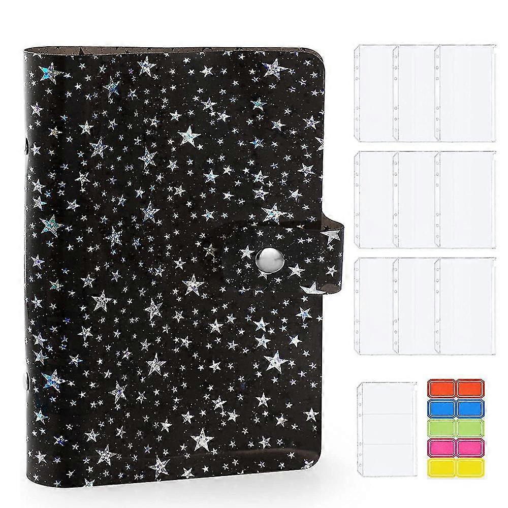 11pcs A6 Budget Binder Pvc 6 Ring Refillable Binder Cover With 9 Binder Pockets1 Binder Card 1 (