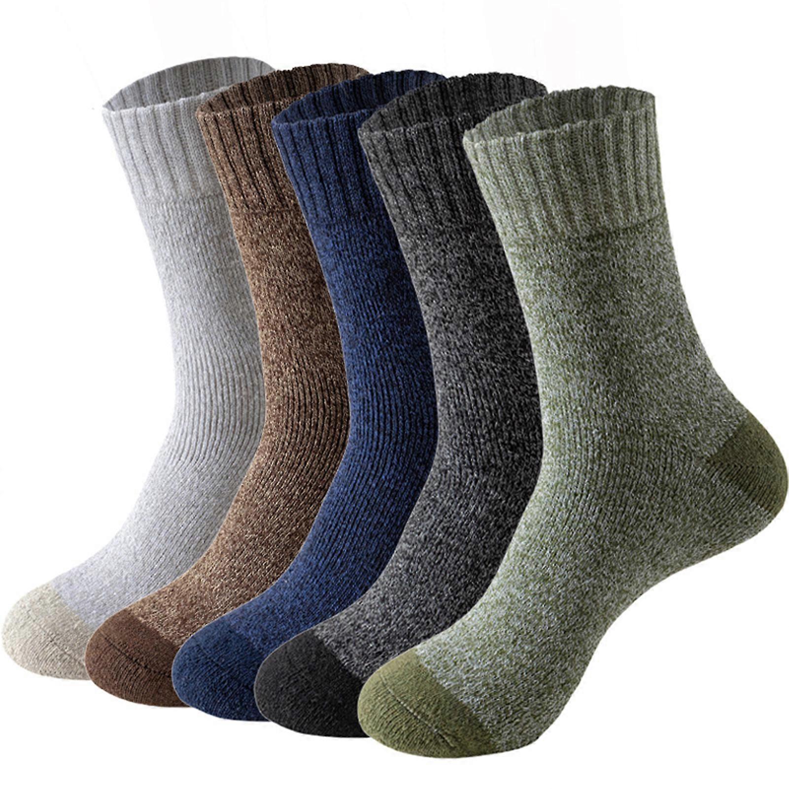 5 Pairs of Warm Wool Socks for Men  Soft, Moisture-Wicking, Perfect for Cold Weather & Work Boots
