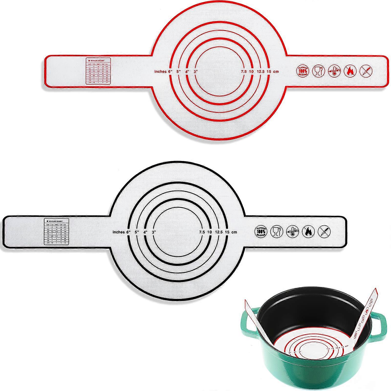 2-Pack Silicone Bread Sling for Dutch Oven, Reusable Bread Baking Mat with Long Handle, Non-Stick Easy Cleaning Bread Baking Sheet Liner for Transfera