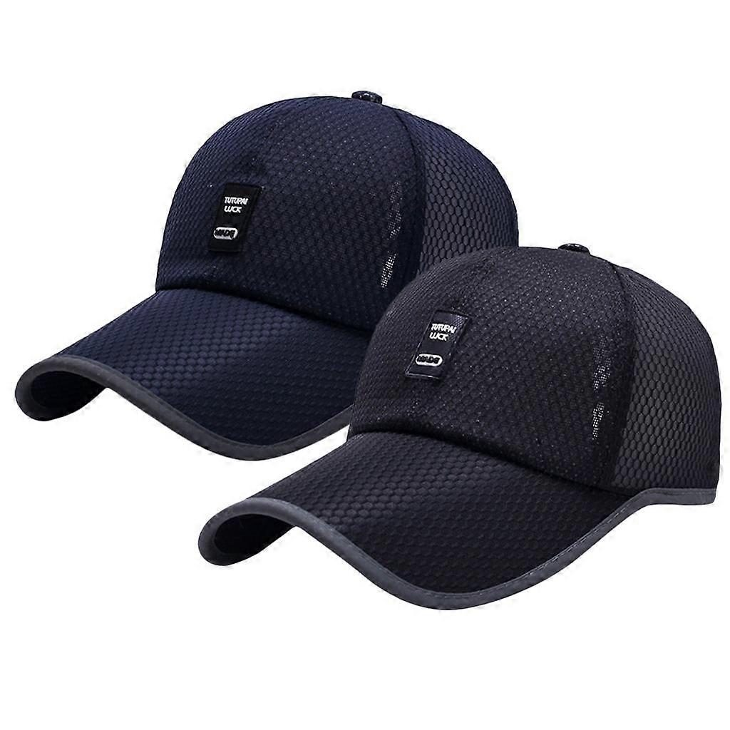 2pc gorra de béisbol ajustable Sun Visor Hat Plain Mesh Solid Men Women Hats