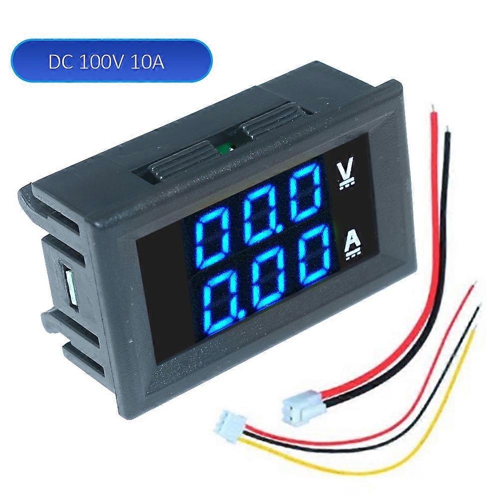 0.28" Mini Digital Voltmeter Ammeter DC 100V 10A 50A 100A Panel Amp Volt Voltage Current Meter Tester Dual LED Display 3 Bit