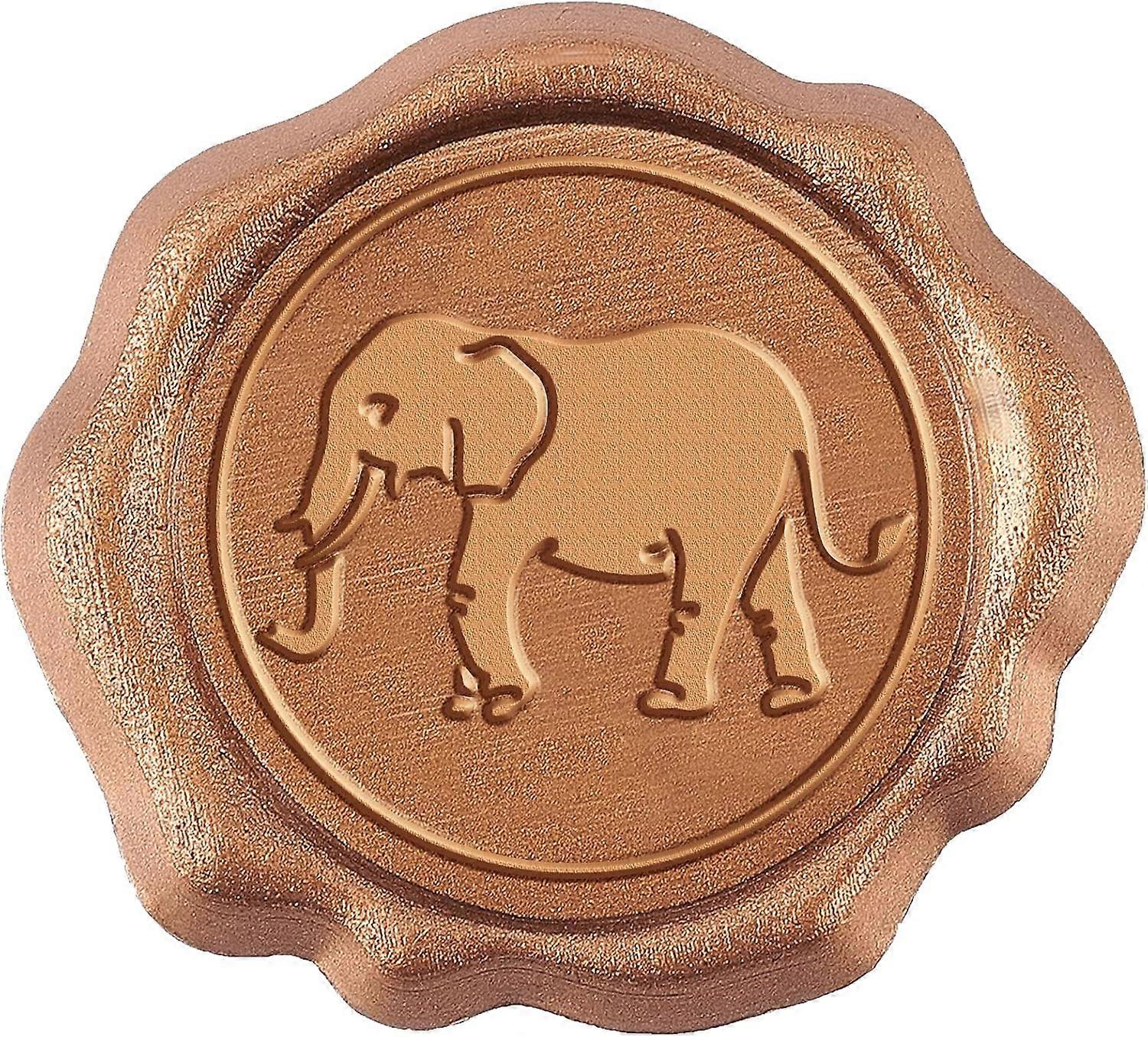 50Pcs Adhesive Wax Stamp Stickers Envelope Seal Decoration for Craft Scrapbook DIY Gift Elephant Pattern 25mm