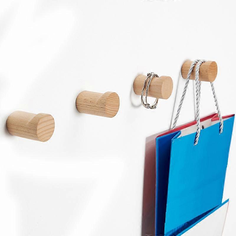 4pcs Beech Wall Hangers Towel Hanging Hooks Clothes Wall Hooks