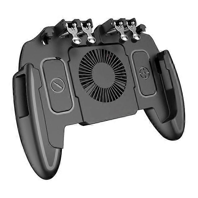 6 Fingers Gamepad Mobile Phone Shooting Gaming Button Trigger Gamepad with Cooling Fan for PUBG Game Controller Joystick