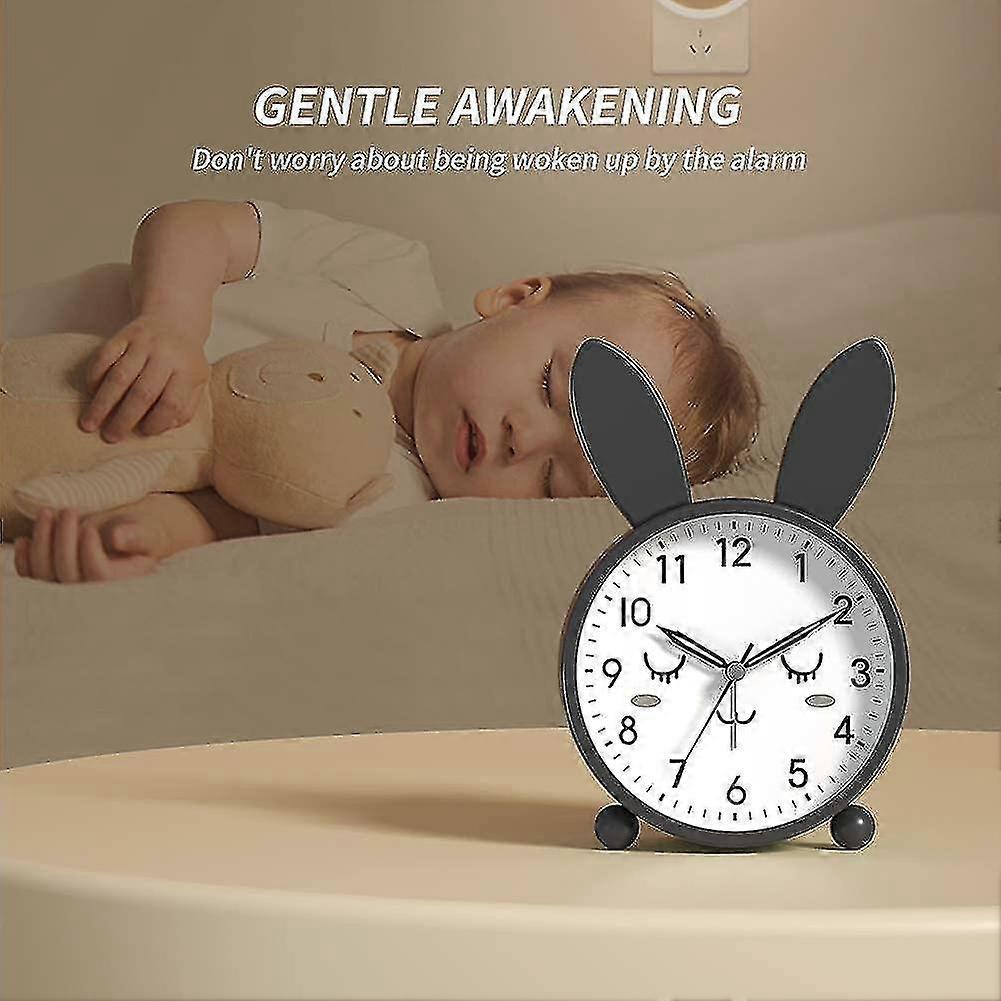 Silent Non -ticking Analog Cute Alarm Clock For Kids, Easy Set And Backlight On Demand, Beep Sos, Gentle Wake,easy To Read Desk/shelf/bedside Clock