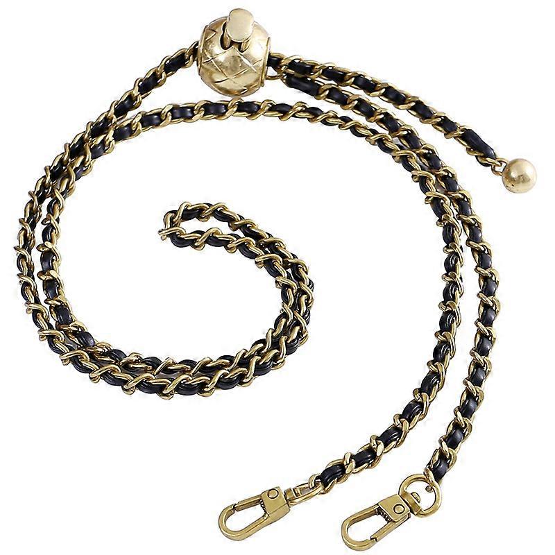 Bag Chain Strap, Pu Leather Braid Bag Chain Strap, Metal Chain Strap, Bag Chain in Gold Ball Design, Adjustable Length Bag Chain Strap, for Women's Ha