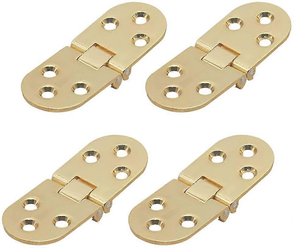 4Pcs Folding Table Hinges, Flat Foldable Cabinet Door Hinges, Zinc Metal Round Edge Sewing Machine Folding Table Furniture Flip Shelf Hinge, for Furni