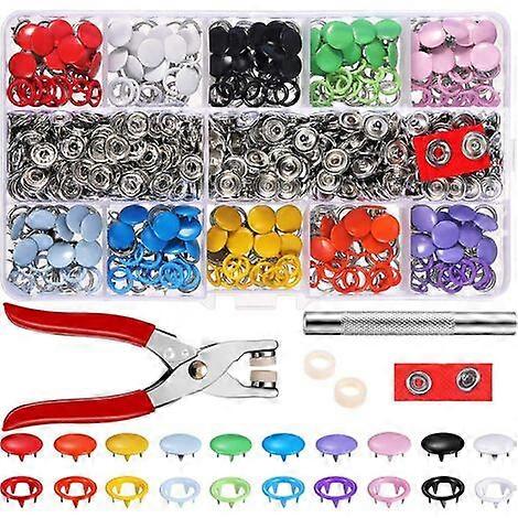200pcs Snap Button Set Hollow Solid Snap Metal Buckles Ring Button Snaps Sewing Craft