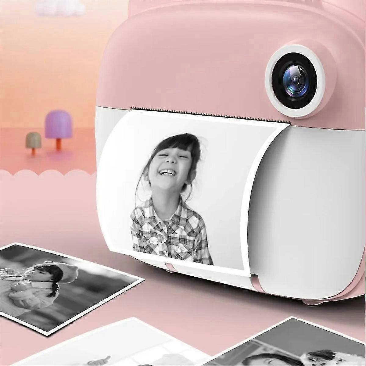 Kids Instant Print Camera Thermal Printing Photo Printer With Thermal Paper Roll Kid's Digital Video Camera Blue