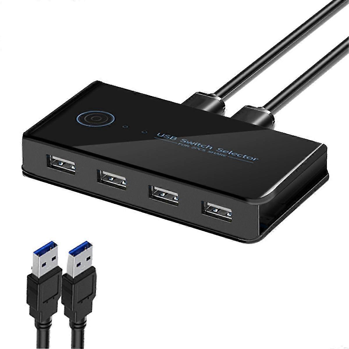 Usb 3.0 Kvm Switch Shared Switcher 2 In 4 Out For Laptop Pc Keyboard Mouse Printer Usb Switch Selector-usb 2.0