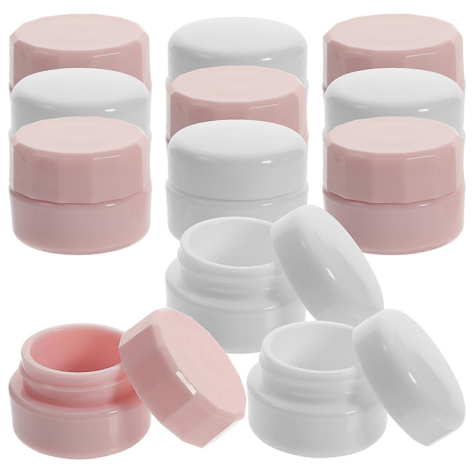 12 pcs Small Refillable Cosmetic Jar Plastic Makeup Container Empty Cream Box with Lids