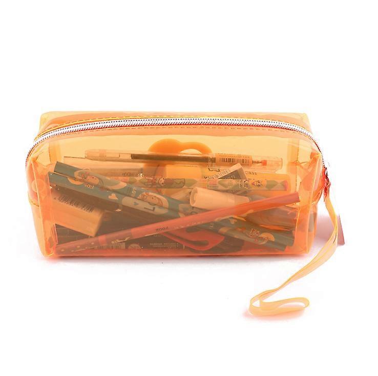 Transparent Candy Color Pencil Case Stationary Bag Office Colleage Adult Teen Student