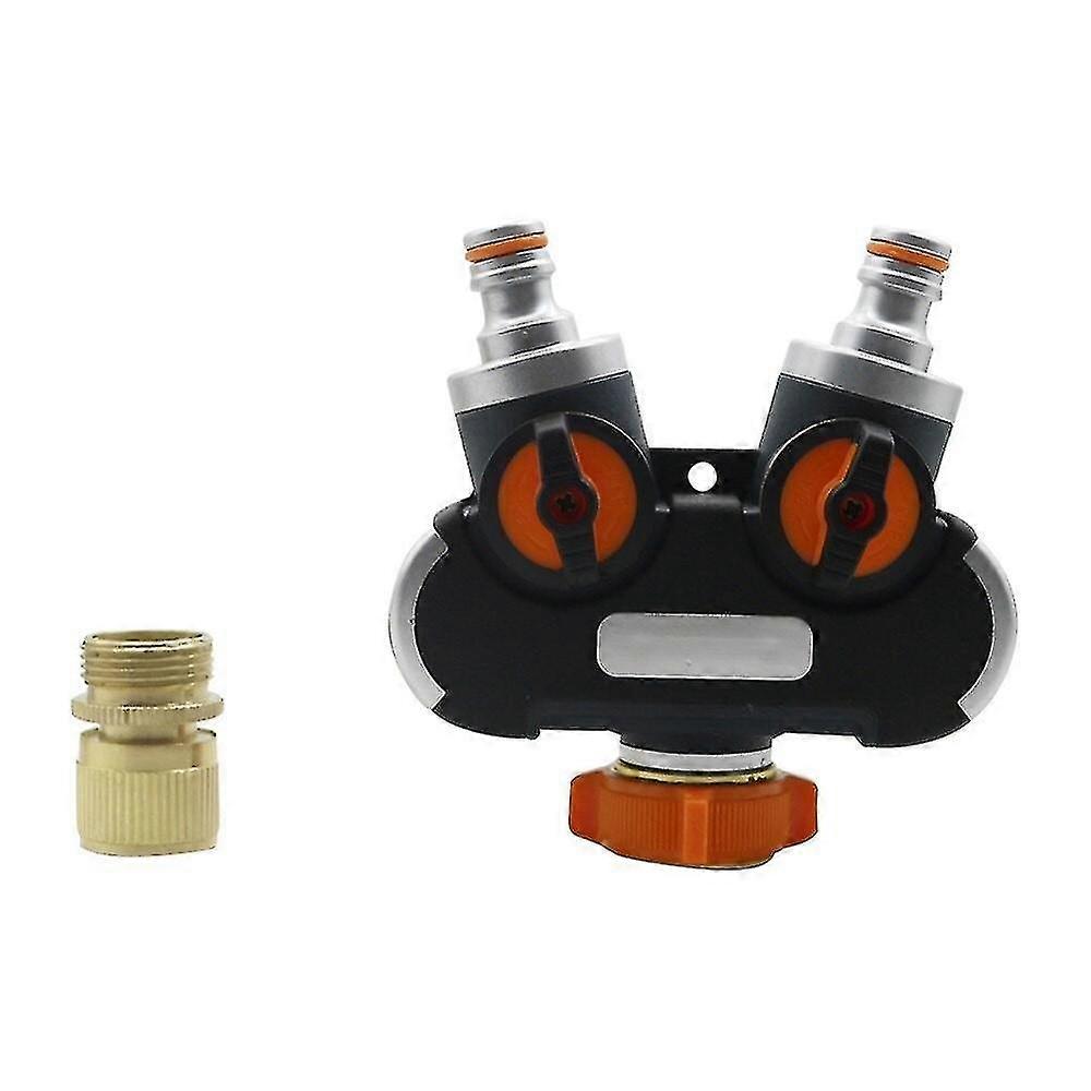 1set 2-ways Water Control Valve Splitter With Quick Connector Garden Irrigation