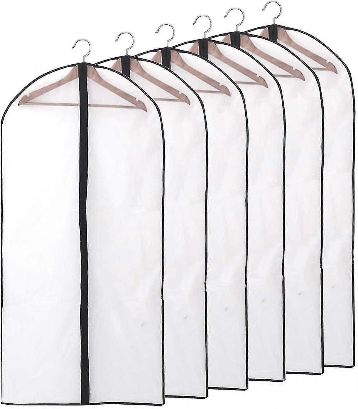 12 Stück Kleidersack Anzug Lang, 60 x 120/100 cm Rand transparent Kleidersack Kleidersäcke