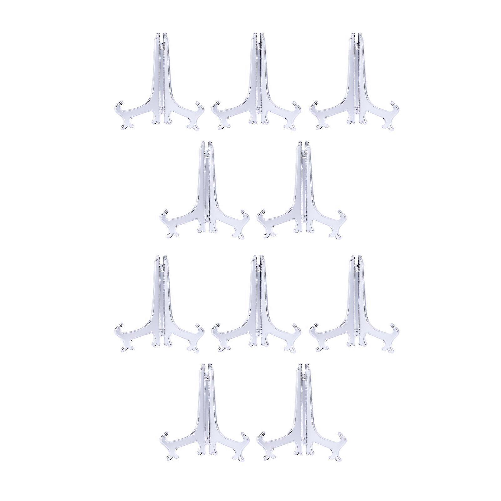 2/5/10Pcs Clear Plastic Plate Holders Triangular Structure Stable Support Foldable Display Stands for Weddings Home Decor Birthdays Jikaixiang
